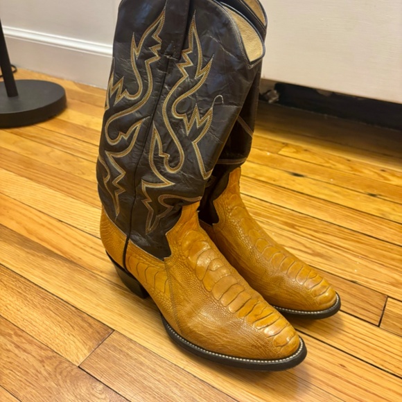 Men\'s Authentic Leather + Ostrich Leg Bobs Boot Co Western Cowboy Boots Size 8.5 main image 8